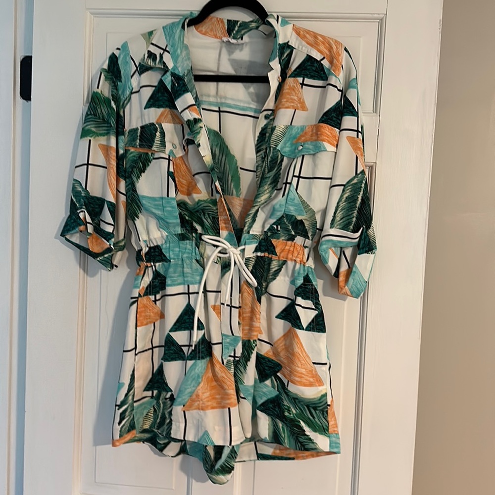 Bobbles and Lace retro palm tree romper